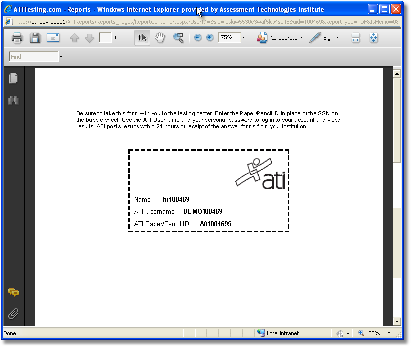 Paper.pencil id report